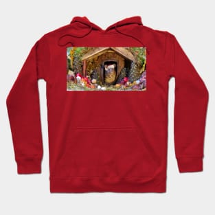 Christmas mouse in a log pile house Hoodie